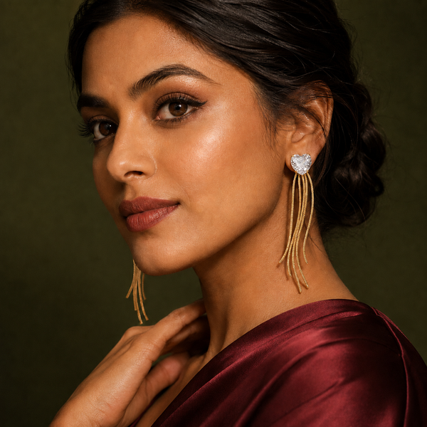 Earrings Gold-Tone Crescent Moon Shaped Earrings - House of Viya