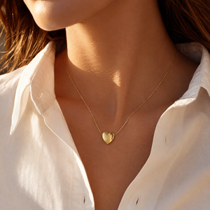Chain 18K Gold-Plated Minimal Chain with Polished Heart Pendant - House of Viya