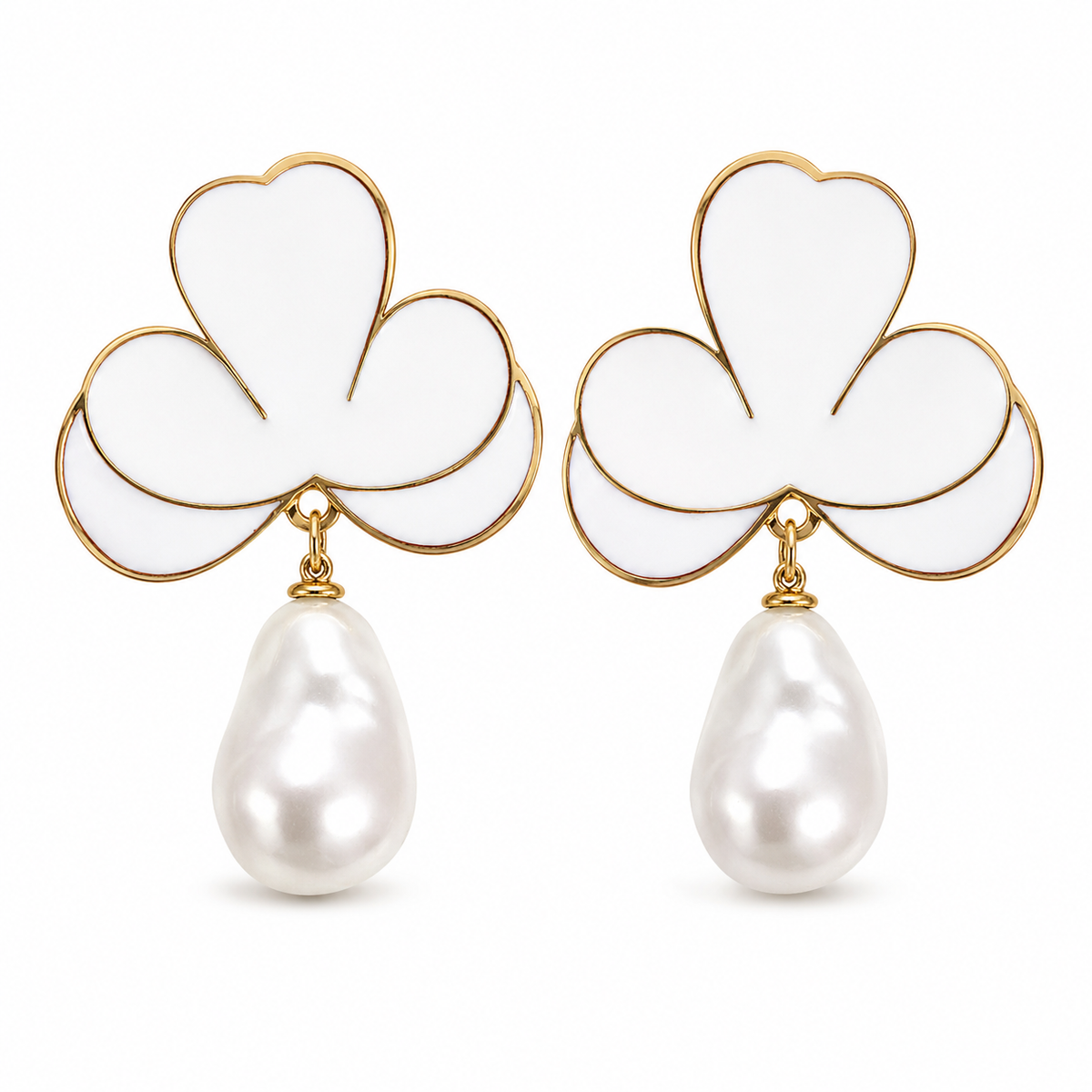 Earrings Gold-Tone Fancy Shaped Crystal Hoop Earrings