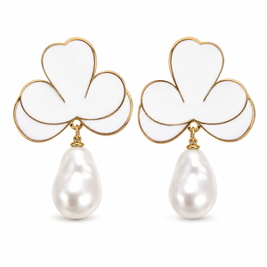 Earrings Gold-Tone Fancy Shaped Crystal Hoop Earrings - House of Viya