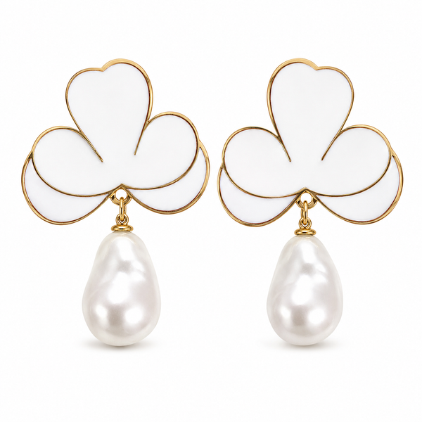 Earrings Gold-Tone Fancy Shaped Crystal Hoop Earrings - House of Viya