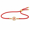 18K Gold Plated Rakhi Stone-Studded Swasthik Motif Religious Traditional Rakhi