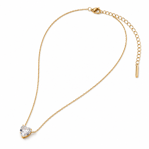 Chain Gold-Tone Layered Link White Stone Accent Pendant Style - House of Viya
