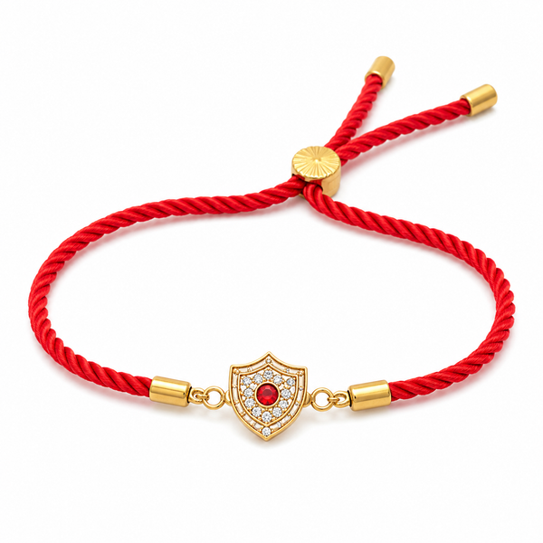 Rakhi Stone-Studded Shield Motif Charm Design Rakhi