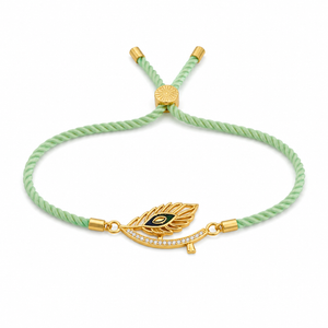 Rakhi Stone-Studded Feather Motif Charm Design Rakhi