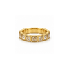 Rings Dual-Tone Polished White Stone Halo Ring
