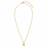 Chain 18K Gold-Plated Slim Chain with Abstract Curved Pendant