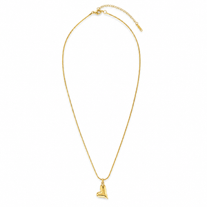 Chain 18K Gold-Plated Slim Chain with Abstract Curved Pendant - House of Viya
