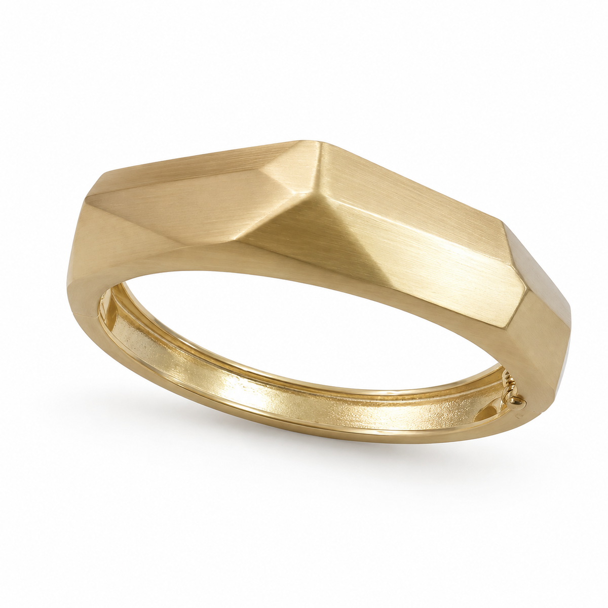 Kadas Gold-Tone Wave-Textured Broad Kada