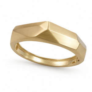 Kadas Gold-Tone Wave-Textured Broad Kada