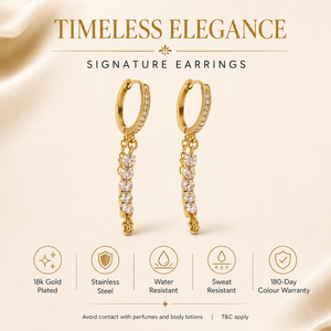Earrings Gold-Tone Asymmetrical Geometric Crystal Earrings - House of Viya