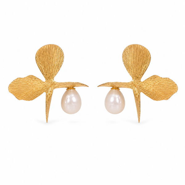 Earrings Gold-Tone Twisted Wire Spiral Crystal Earrings - House of Viya