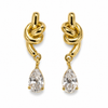 Earrings Gold-Tone Heart Frame Stone Dangle Earrings