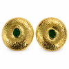 Earrings Gold-Tone Emerald Oval Hoop Earrings