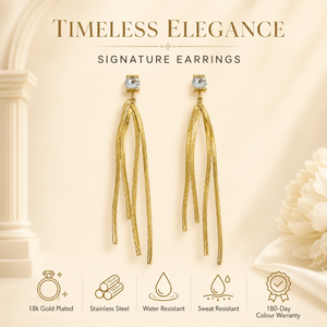 Earrings Gold-Tone Prong Set Crystal Cluster Earrings - House of Viya