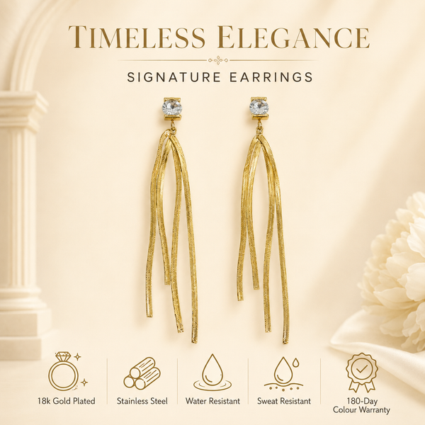 Earrings Gold-Tone Prong Set Crystal Cluster Earrings - House of Viya