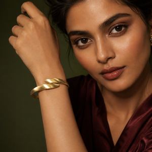 Kadas Gold-Tone Chiseled Broad Kada