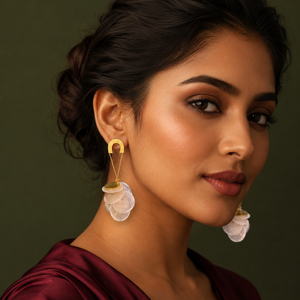 Earrings Gold-Tone Step Cut Geometric Drop Earrings - House of Viya