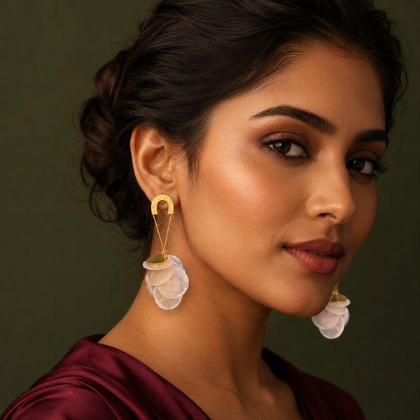 Earrings Gold-Tone Step Cut Geometric Drop Earrings - House of Viya