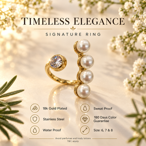 Rings Dual-Tone Polished White Stone Fashion Ring