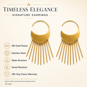 Earrings Gold-Tone Nested Square Geometric Earrings - House of Viya
