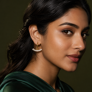 Earrings Gold-Tone Starburst Crown Crystal Drop Earrings - House of Viya