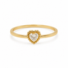 Anti tranish Gold plated Green plated 2 Circel between 1 Square Rings for adults - 1PC