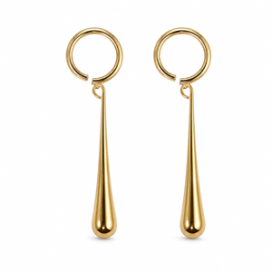 Earrings Gold-Tone Octagon Cut Stone Dangle Earrings - House of Viya