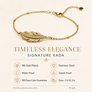 Gold Plated Leaf Charm Pendant Beaded Single Line Delicate Chain Bracelet with Lobster Clasp