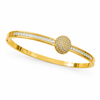 Kadas Gold-Tone Crystal-Studded Heart Motif Bangle-Style Kada for Women