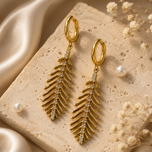 Earrings Gold-Tone Aquamarine Oval Dangle Earrings
