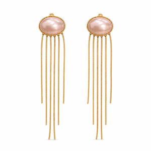 Earrings Gold-Tone Gemstone Bar Geometric Earrings - House of Viya