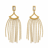 Earrings Gold-Tone Tension Set Stone Drop Earrings