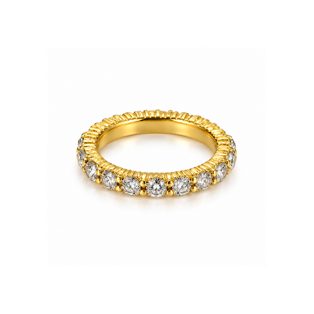 Rings Dual-Tone Polished Yellow Stone Statement Ring