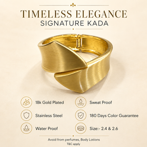 Kadas Gold-Tone Matte Broad Kada