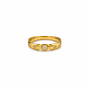 Anti tranish Gold plated Rhombus with CZ stone Rings for adults - 1PC