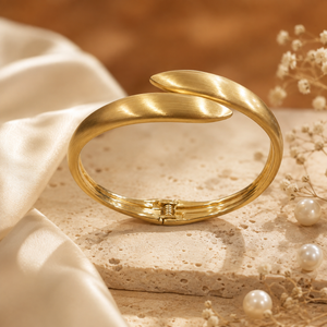 Kadas Gold-Tone Chiseled Broad Kada