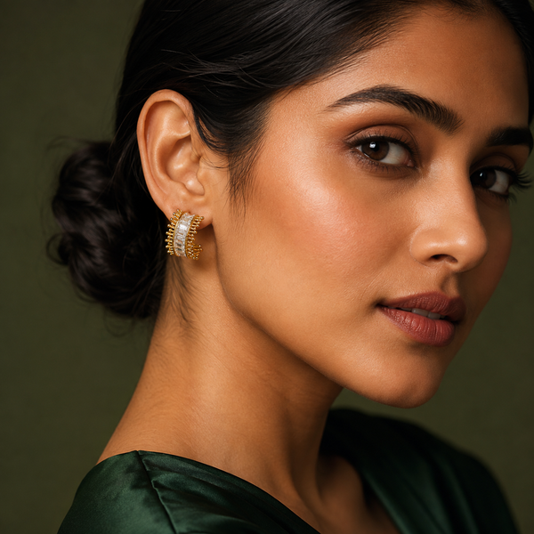 Earrings Gold-Tone Braided Twisted Pattern Earrings - House of Viya