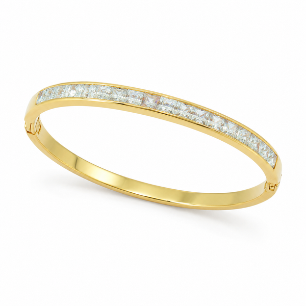 Kadas Gold-Tone Pave Crystal-Studded Slim Kada for Women - House of Viya