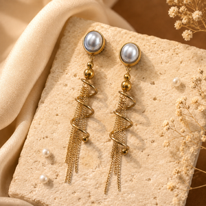 Earrings Gold-Tone Teardrop Bezel Stone Earrings - House of Viya