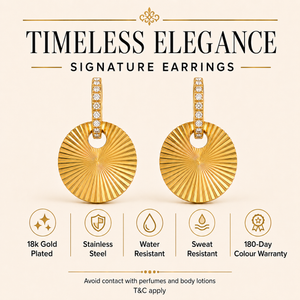 Earrings Gold-Tone Plus Sign Shaped Stone Earrings - House of Viya