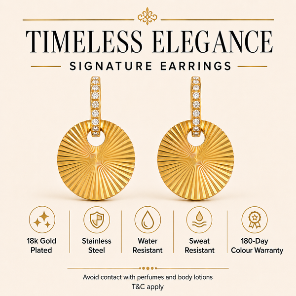 Earrings Gold-Tone Plus Sign Shaped Stone Earrings - House of Viya
