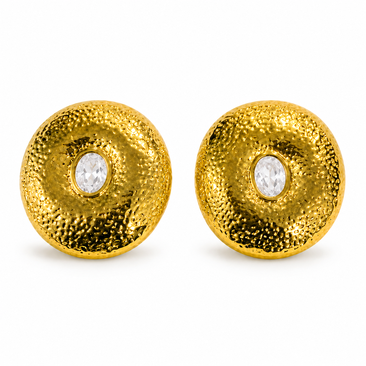 Earrings Gold-Tone Topaz Round Drop Earrings
