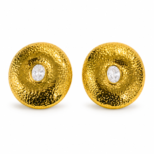 Earrings Gold-Tone Topaz Round Drop Earrings - House of Viya