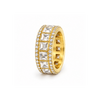 Rings Dual-Tone Polished White Stone Contemporary Ring