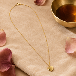 Chain 18K Gold-Plated Delicate Chain with Mini Heart Pendant - House of Viya