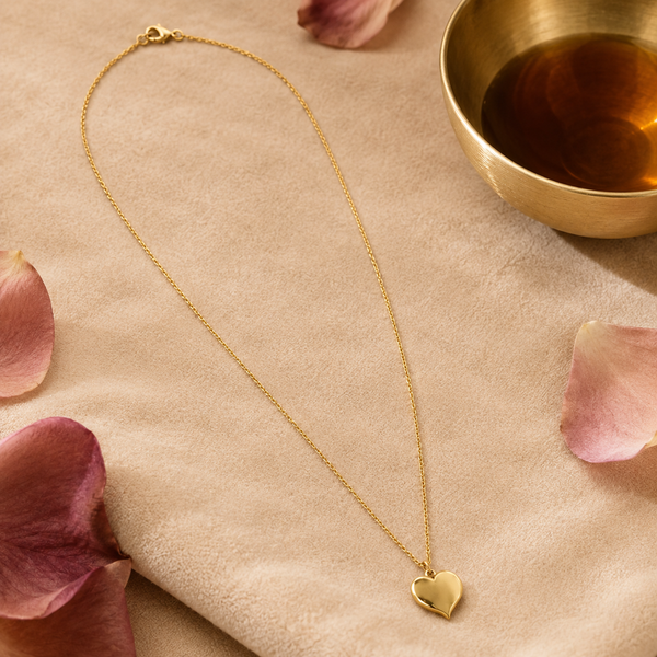 Chain 18K Gold-Plated Delicate Chain with Mini Heart Pendant - House of Viya