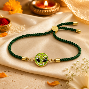 Rakhi Stone-Studded Alien Motif Character Rakhi