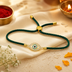 Rakhi Stone-Studded Eye Design Motif Charm Rakhi