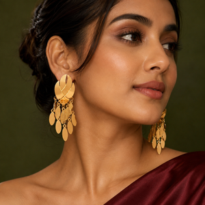 Earrings Gold-Tone Triangle Geometric Crystal Earrings - House of Viya